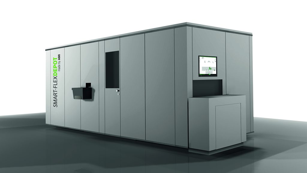  Das automatische Lager- und Kommissioniersystem Smart-FlexDepot verfügt über ein Vakuum-Greifersystem und bietet bei geringem Platzbedarf maximale Lagerkapazität.